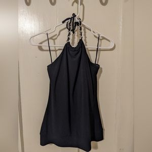 Michael Kors black with silver chain halter tank